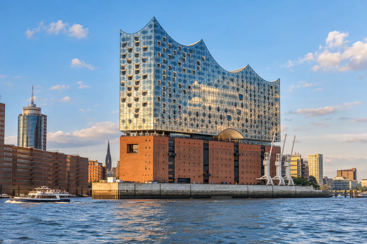 Illustration der Elbphilharmonie am Wasser